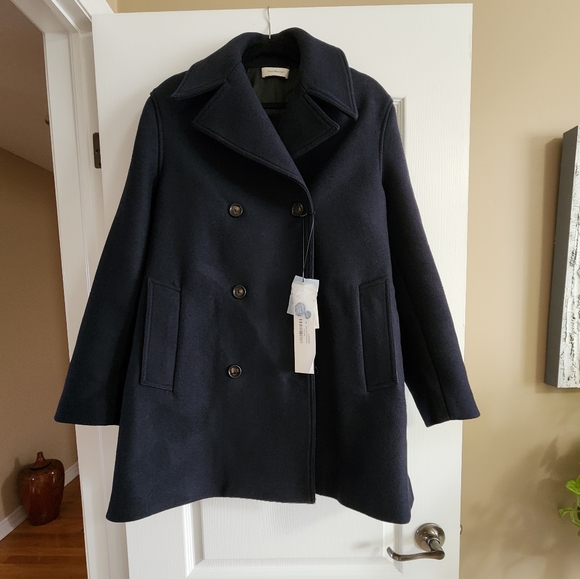 There Was One double-breasted notched-collar peacoat( oversize, navy color ) - Picture 5 of 12